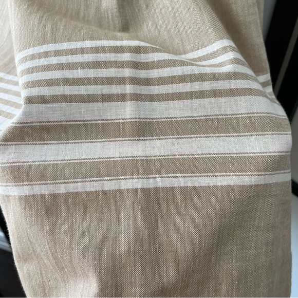 Vintage A-Line Pleated Cream & White Linen Blend Skirt Made In England - Picture 8 of 11